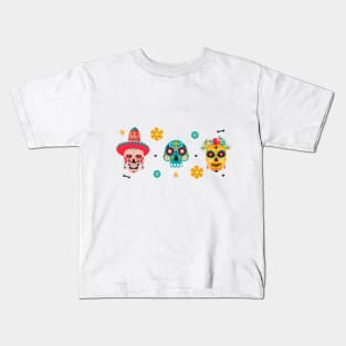 Dia de los muertes skull pattern. Mexican Day of the Dead. Kids T-Shirt